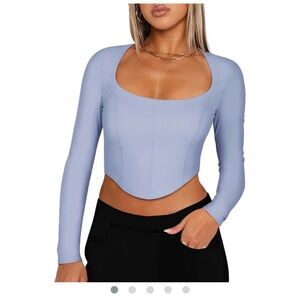 All in Motion Sky Blue Long Sleeve Crop Top